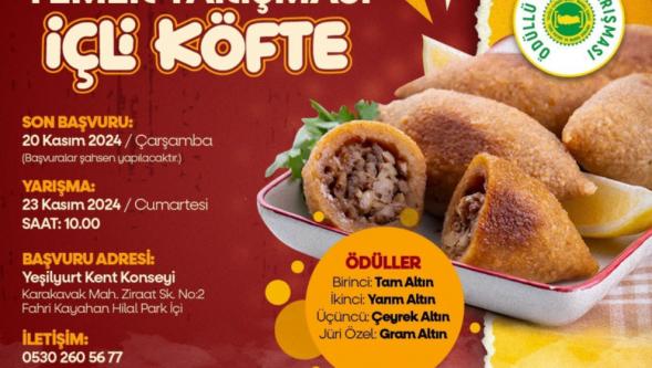 Yeşilyurt'ta içli köfte yemek yarışması