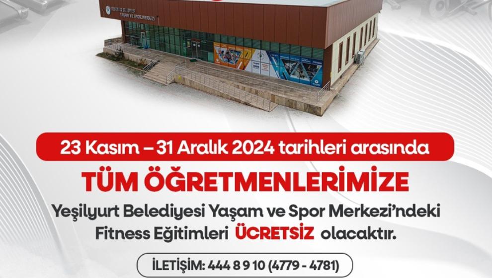 Yeşilyurt Belediyesi'nden tüm öğretmenlere ücretsiz fitness eğitimi