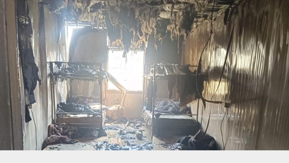 İşçilerin Kaldığı Kontenyer'de  Yangın  Çıktı..