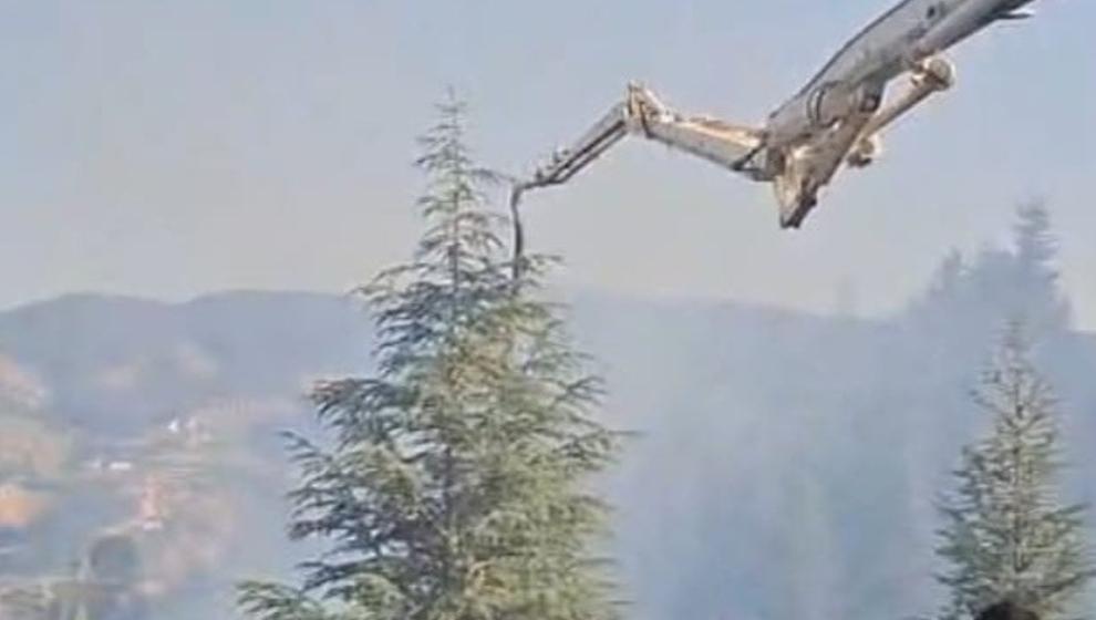 Yangına Beton Pompası   İle  Müdahale..