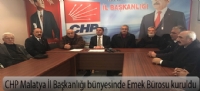 CHP Malatya İl Başkanlığı bünyesinde Emek Bürosu kuruldu