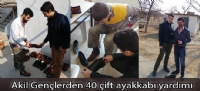 Akil Gençlerden 40 çift ayakkabı yardımı