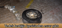 Yedek lastiğin içerisinden esrar çıktı