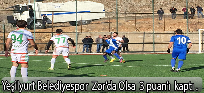 Yeşilyurt Belediyespor  zor'da olsa  3 puan'ı kaptı.