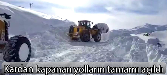Kardan kapanan yolların tamamı açıldı