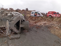 Malatya'da Beton Mikseri Devrildi: 1 Yaralı