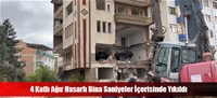 4 Katlı Ağır Hasarlı Bina Saniyeler İçerisinde Yıkıldı