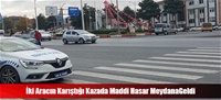 İki Aracın Karıştığı Kazada Maddi Hasar MeydanaGeldi