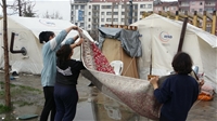 Malatya'da Sağanak Yağış Çadırdaki Vatandaşlara Zor Anlar Yaşattı