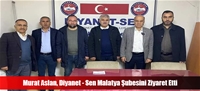 Murat Aslan, Diyanet - Sen Malatya Şubesini Ziyaret Etti