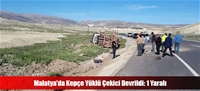 Malatya'da Kepçe Yüklü Çekici Devrildi: 1 Yaralı