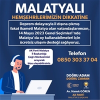 AK Parti'den Malatya'ya Gelecek Seçmenlere Ücretsiz Ulaşım Desteği