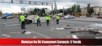 Malatya'da İki Kamyonet Çarpıştı: 3 Yaralı