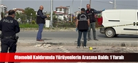 Otomobil Kaldırımda Yürüyenlerin Arasına Daldı: 1 Yaralı