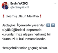 Malatya Valisi Yazıcı: “Depremde Herhangi Bir Olumsuzluk Yok”