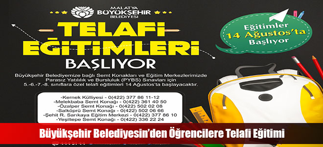 Büyükşehir Belediyesin’den Öğrencilere Telafi Eğitimi