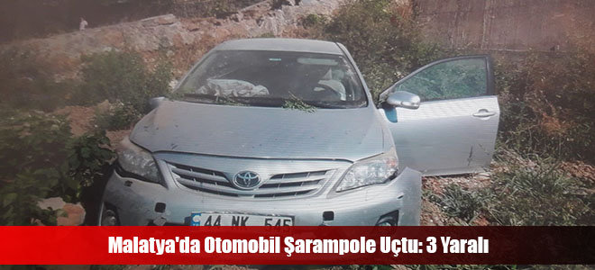 Malatya'da Otomobil Şarampole Uçtu: 3 Yaralı