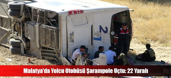 Malatya'da Yolcu Otobüsü Şarampole Uçtu: 22 Yaralı