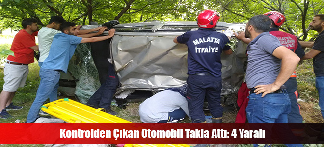 Kontrolden Çıkan Otomobil Takla Attı: 4 Yaralı