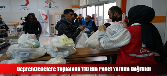 Depremzedelere Toplamda 110 Bin Paket Yardım Dağıtıldı