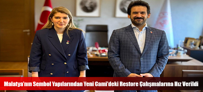 Malatya’nın Sembol Yapılarından Yeni Cami’deki Restore Çalışmalarına Hız Verildi