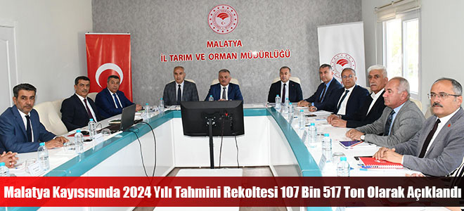 Malatya Kayısısında 2024 Yılı Tahmini Rekoltesi 107 Bin 517 Ton Olarak Açıklandı