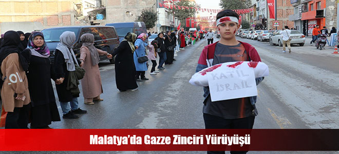 Malatya’da Gazze Zinciri Yürüyüşü