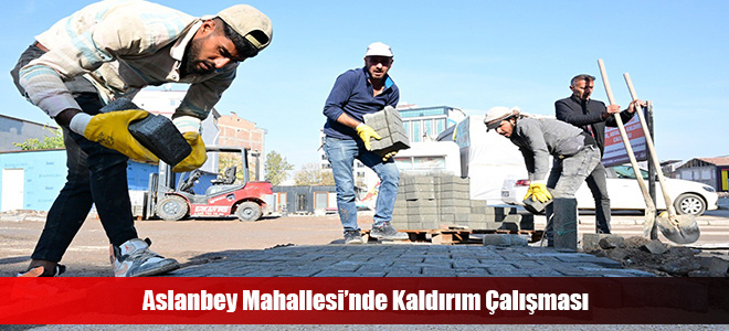 Aslanbey Mahallesi’nde Kaldırım Çalışması