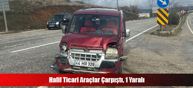 Hafif Ticari Araçlar Çarpıştı, 1 Yaralı