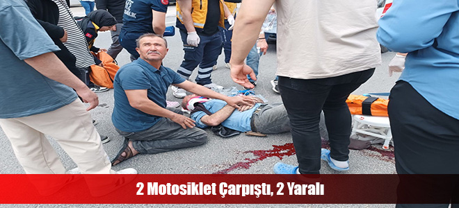 2 Motosiklet Çarpıştı, 2 Yaralı