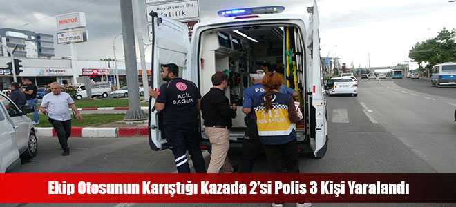 Ekip Otosunun Karıştığı Kazada 2’si Polis 3 Kişi Yaralandı