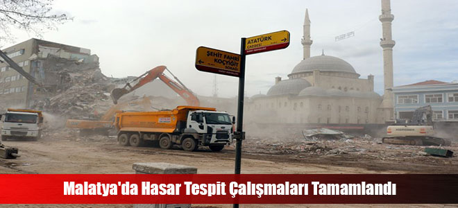 Malatya'da Hasar Tespit Çalışmaları Tamamlandı