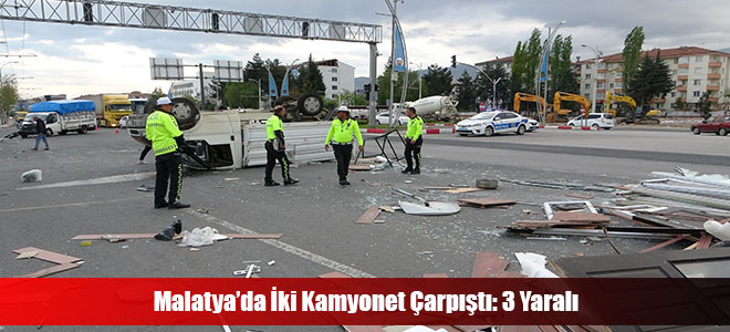 Malatya’da İki Kamyonet Çarpıştı: 3 Yaralı