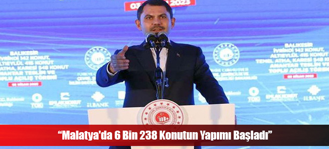 “Malatya'da 6 Bin 238 Konutun Yapımı Başladı”