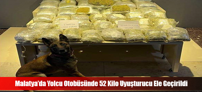 Malatya’da Yolcu Otobüsünde 52 Kilo Uyuşturucu Ele Geçirildi