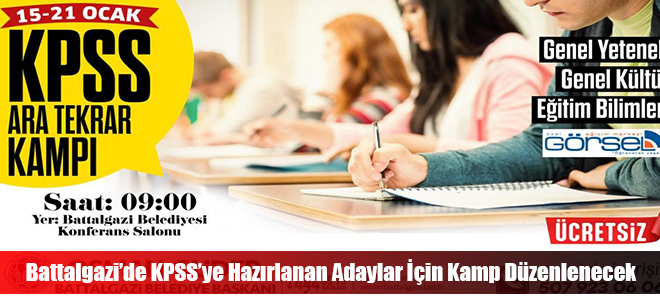 Battalgazi’de KPSS’ye Hazırlanan Adaylar İçin Kamp Düzenlenecek