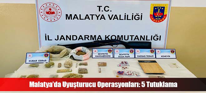 Malatya’da Uyuşturucu Operasyonları: 5 Tutuklama