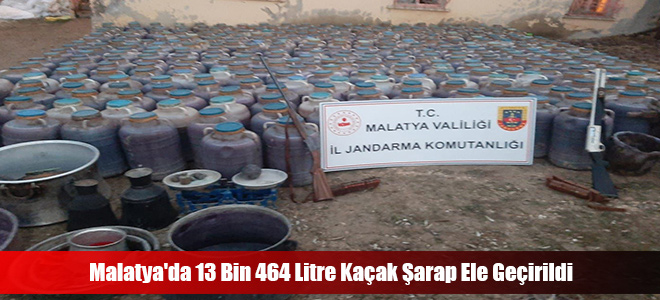 Malatya'da 13 Bin 464 Litre Kaçak Şarap Ele Geçirildi