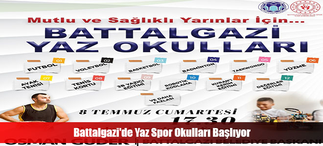 Battalgazi'de Yaz Spor Okulları Başlıyor